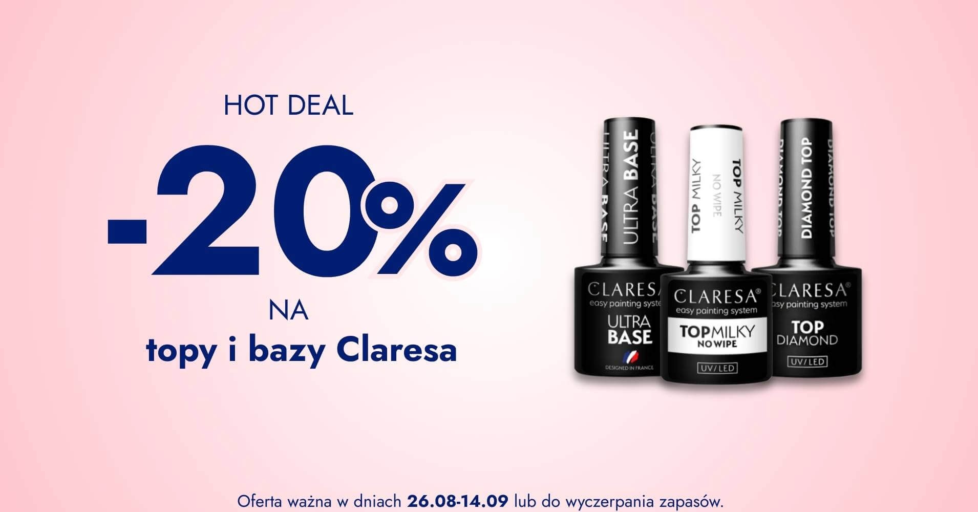 -20% na topy i bazy Claresa