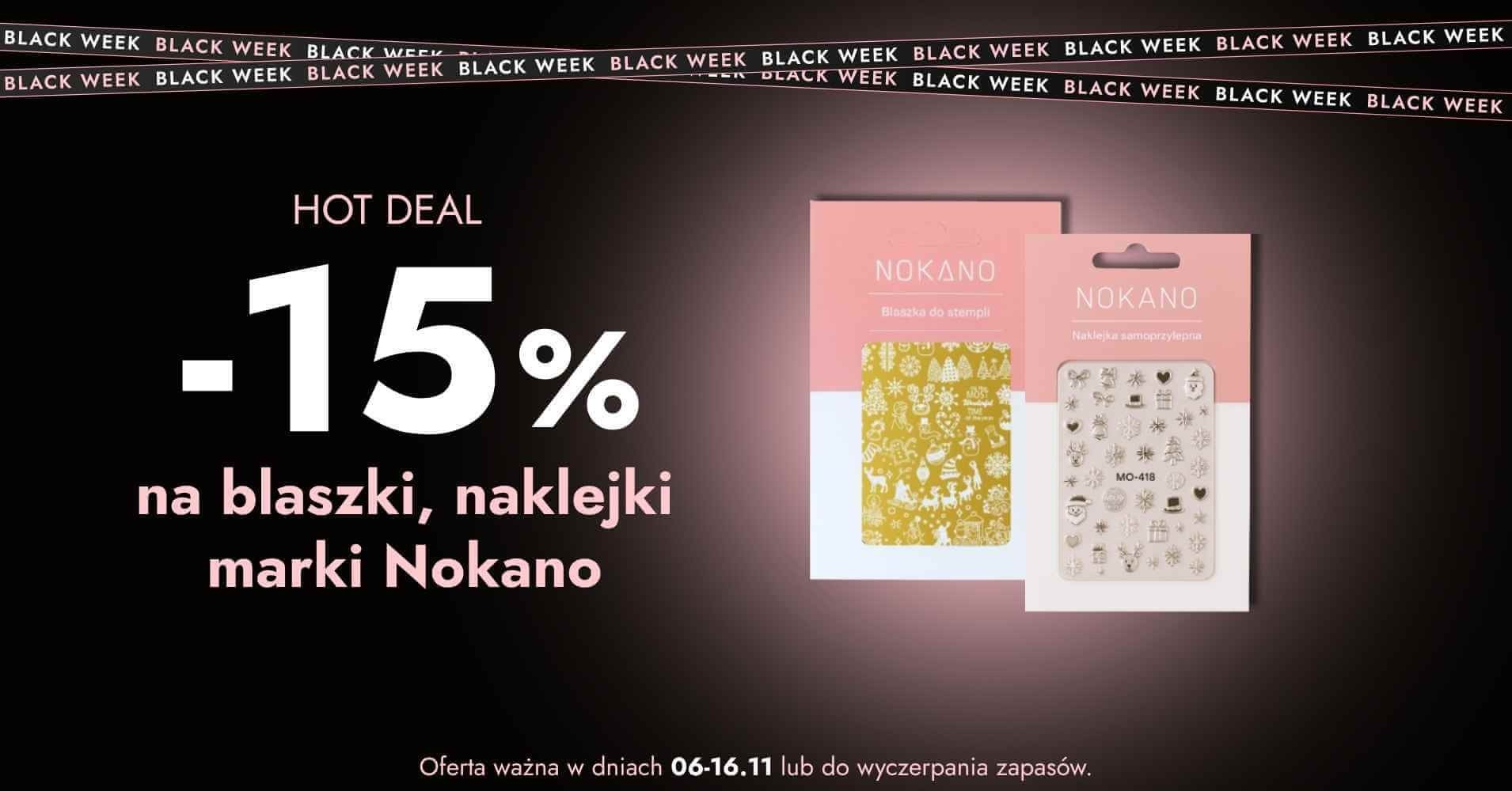 -15% na blaszki, naklejki marki Nokano