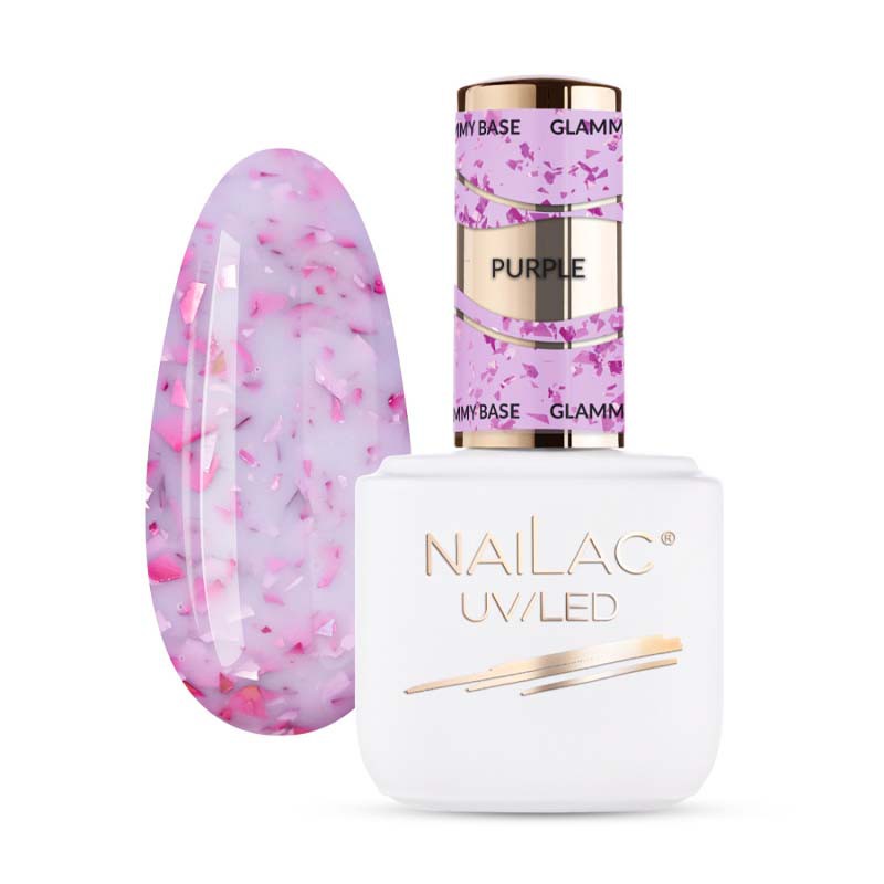 NaiLac Baza Kauczukowa Glammy Base Purple 7ml
