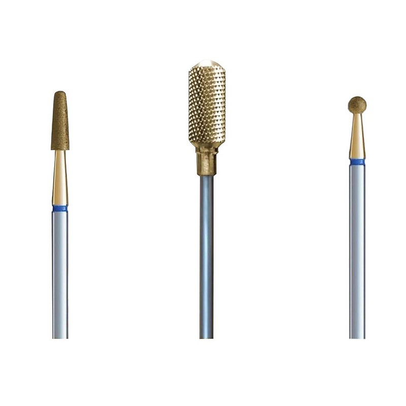 IQ Nails Pakiet frezów Gold 3 szt