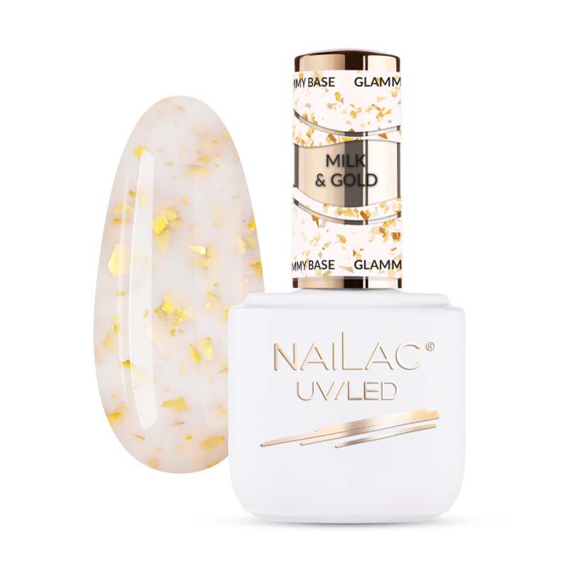 NaiLac Baza Kauczukowa Glammy Base Milk&Gold 7ml