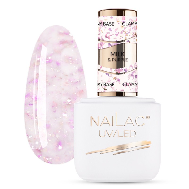 NaiLac Baza Kauczukowa Glammy Base Milk&Purple 7ml