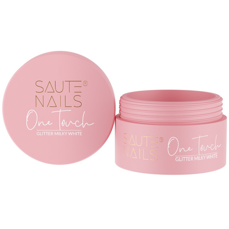 Saute Nails Żel One Touch Glitter Milky White 30g