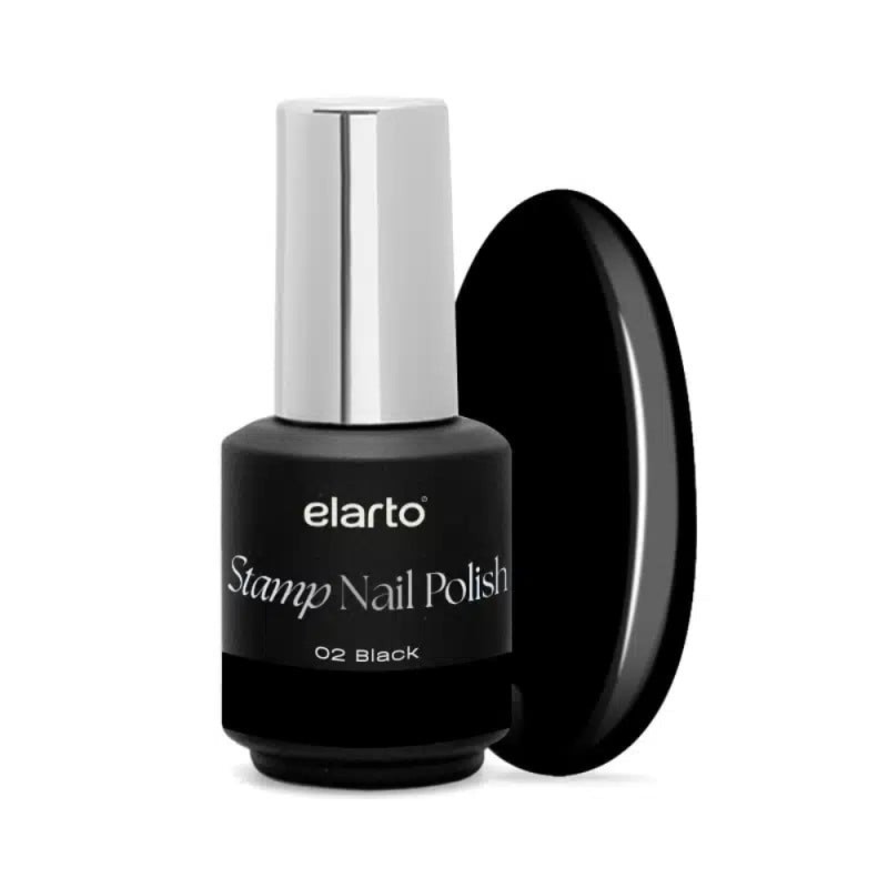 Elarto Lakier Do Stempli Stamp Nail Polish 02 Black 7ml