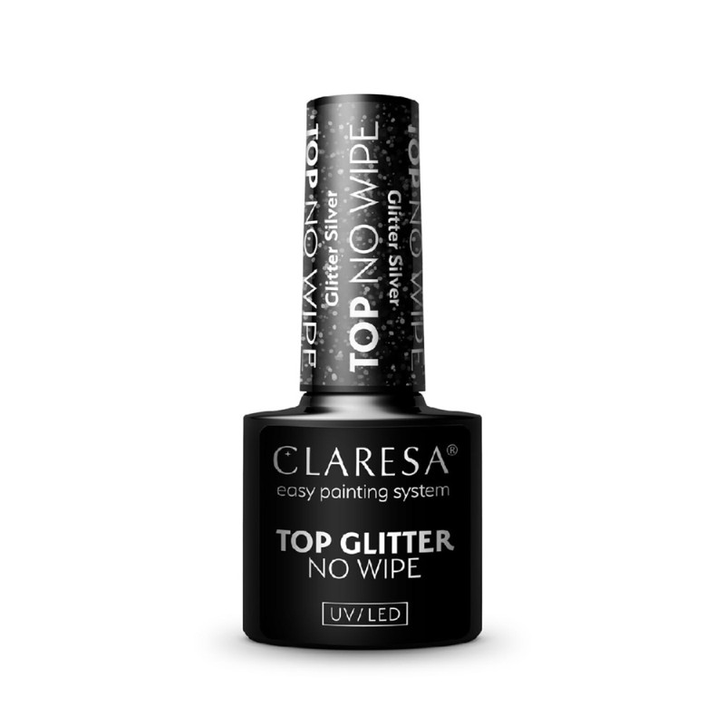 Claresa Top No Wipe Glitter Silver 5ml