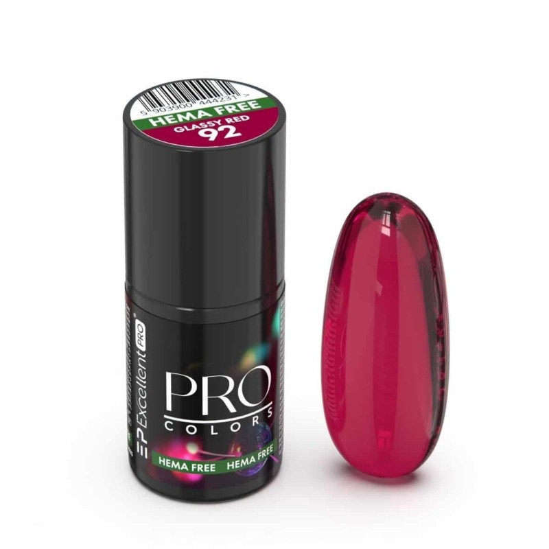 Excellent PRO Lakier Hybrydowy Colors 092 Glassy Red 7g