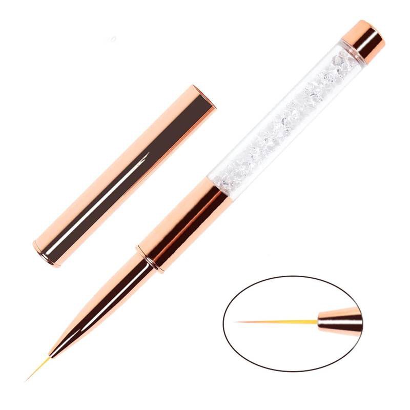 Pędzelek Rose Gold z Kryształkami Nr3 Do Zdobień 11mm