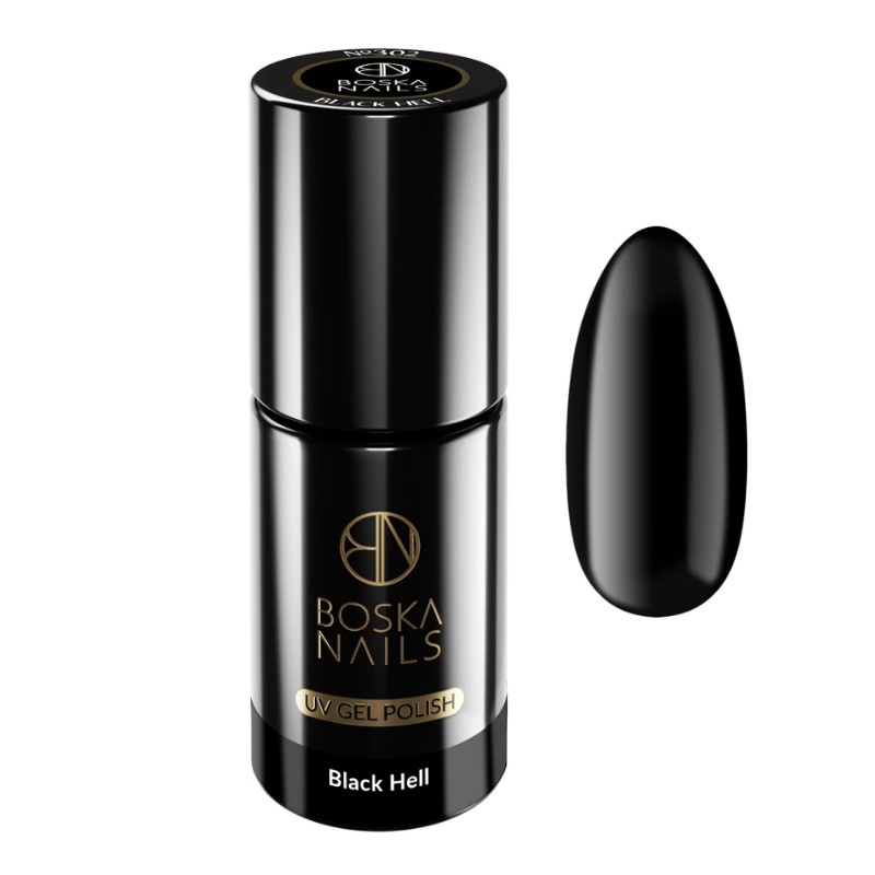 Boska Nails Lakier Hybrydowy Black Hell 6ml 302