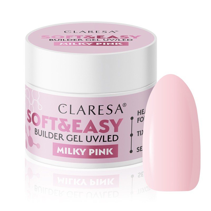 Claresa Żel Budujący Soft&Easy  Milky Pink 90 g